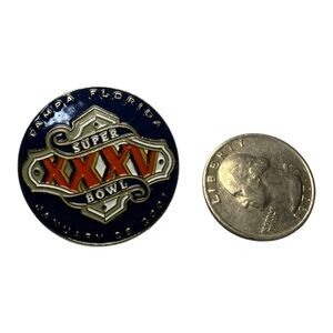Vintage Super Bowl XXXV Lapel Pin Tampa Florida 2001 NFL Enamel Collectible